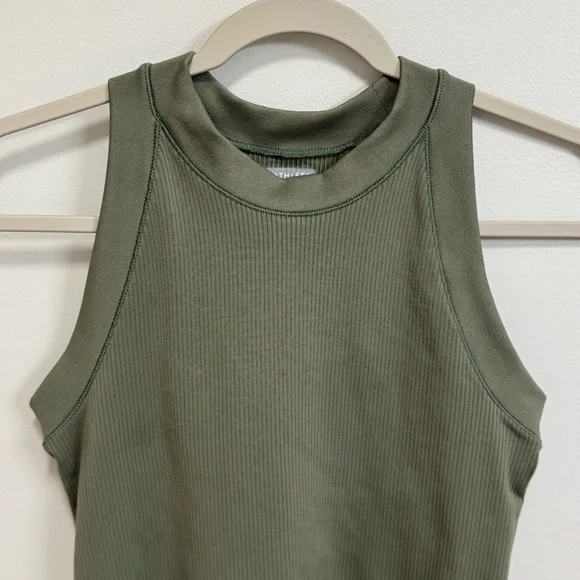 Athleta Renew Olive Green Seamless Racerback Tank - Picture 3 of 7